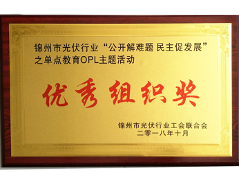 2018“公開解難題-民主促發(fā)展”之單點(diǎn)教育OPL主題活動(dòng)優(yōu)秀組織獎(jiǎng)
