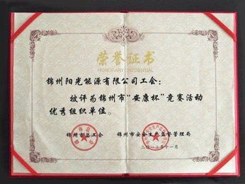 2013錦州市“安康杯”競賽活動(dòng)優(yōu)秀組織單位