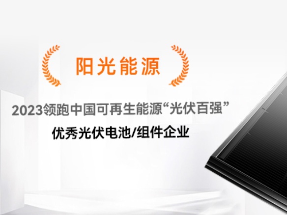 高光時(shí)刻 | 陽(yáng)光能源榮獲2023領(lǐng)跑中國(guó)可再生能源“光伏百?gòu)?qiáng)”優(yōu)秀光伏組件企業(yè)獎(jiǎng)項(xiàng)